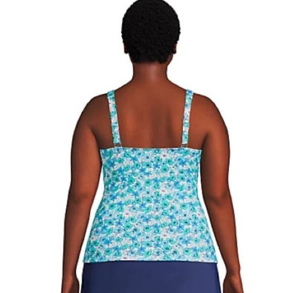 Lands' End V-Neck Wrap Underwire Tankini Swimsuit Top - Size: 8 Long - NWT - Picture 10 of 12